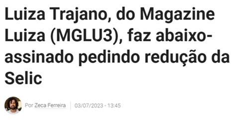 O Sonho Acabou Magalu MGLU3 Derrete 11 Em Junho E Luiza Trajano