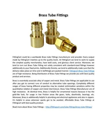 Fittingcart Brass Tube Fittings by fittingcart - Issuu