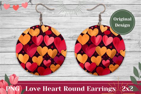 Valentines Day Round Earring Design Graphic By Ailirel Design