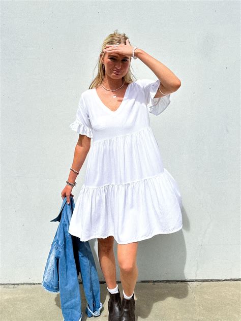 DRESS NOA MINI WHITE Naked Gypsy