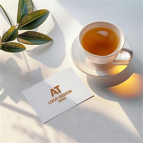 Captivating TeaThemed Name Card Mockup Showcase Your Brand With