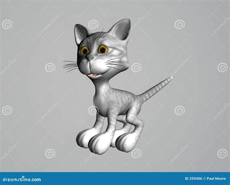 Gray Cartoon Cat Stock Illustration Illustration Of Furry 259406