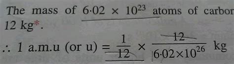 The Mass Of An Atom Of Carbon Is