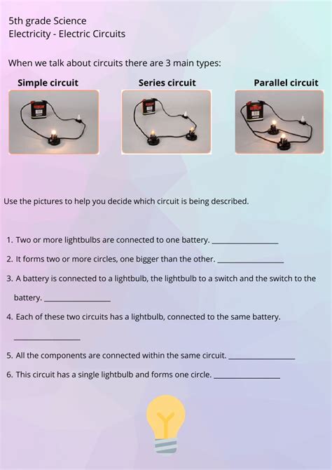 Electricity Circuits Worksheets