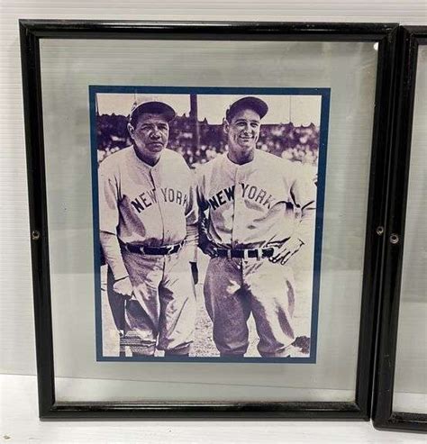 Framed Sports Photos Includes Joe Namath Larry Bird Babe Ruth