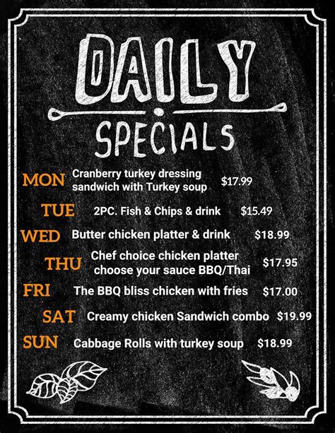 Menu at Newfoundland Comfort Food restaurant, Corner Brook, 27 Broadway