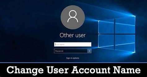 how to change user account name in windows 10