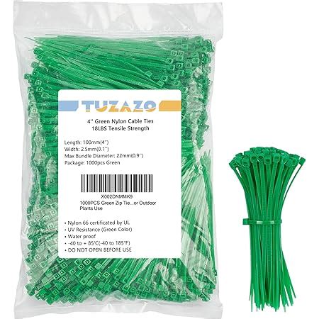 Amazon TUZAZO 1000PCS Green Zip Ties For Plants 4 Plastic Strong