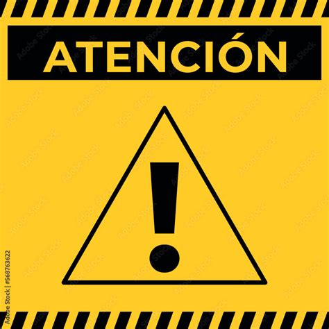 Cartel De Atención Con Signo De Exclamación Stock Vector Adobe Stock