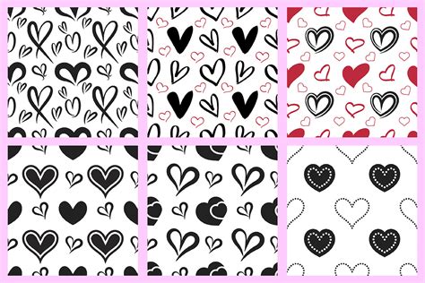 Black & White Heart Seamless Pattern on Behance