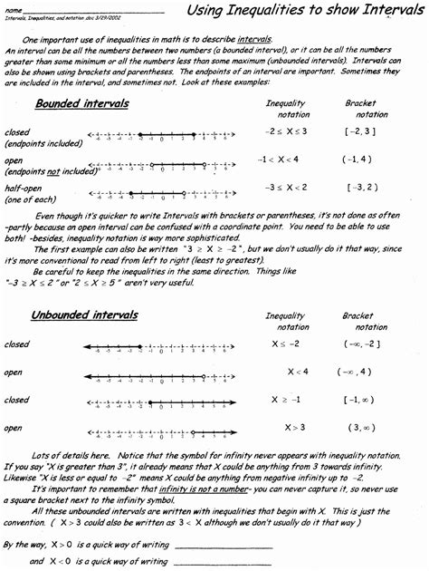 Algebra 1 Function Notation Worksheets