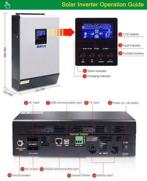 Easun Power 15kw Solar Inverter 80a Mppt 48vdc 220vac And 380vac Off Grid