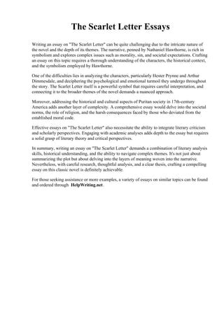 scarlet letter essays auburn university  montgomery