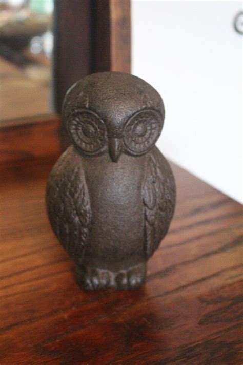 Cast Iron Owl Door Stop Rustic Farm House Wedge Doorstop Bookend Hoot