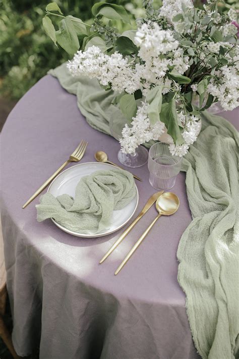 Sage Green Deep Boho Wedding Cheesecloth Table Runner Wedding Etsy