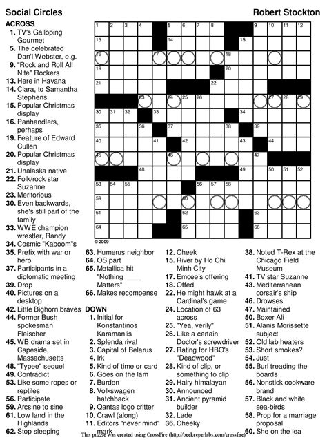 Free Printable Crossword Puzzle Maker