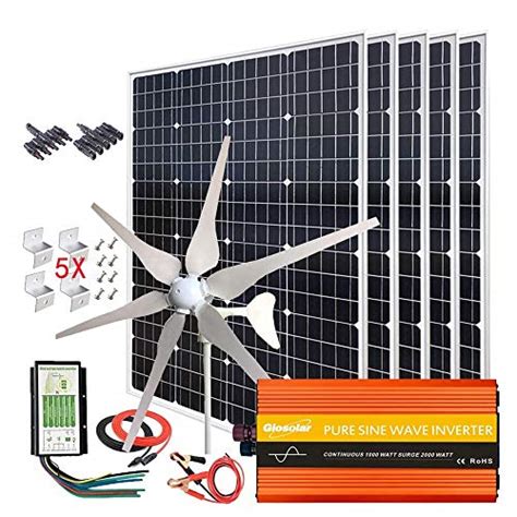 1000w Solar And Wind Power Kits Home Off Grid System For Charging 12v