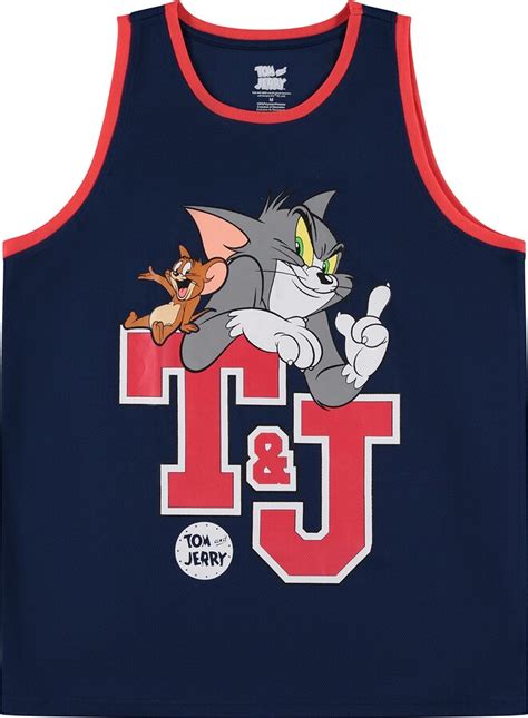 Tom and Jerry Mens Tom & Jerry Basketball Jersey - Classic Hanna ...