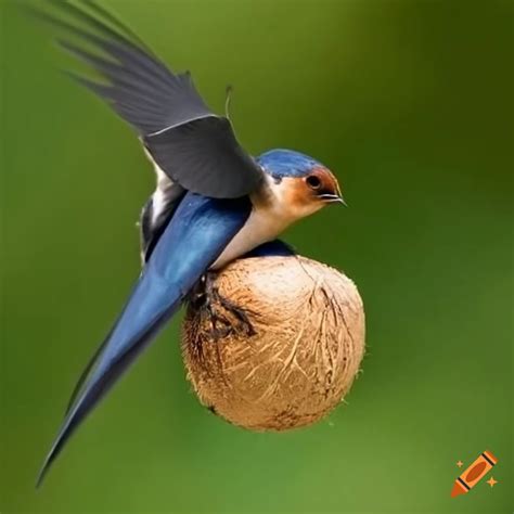 European Swallow Carrying A Coconut On Craiyon