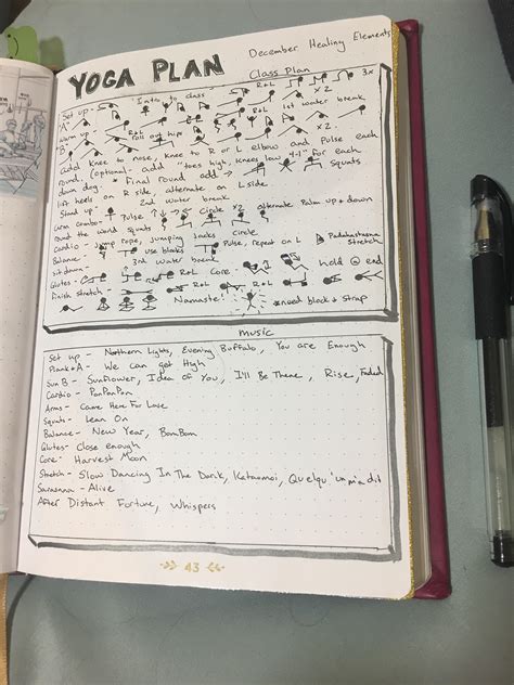 My Yoga Class Planning In My Bujo R Bulletjournal