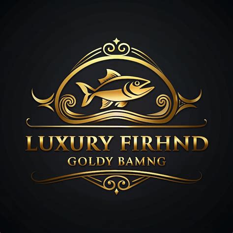 Luxo e elegante círculo de ouro pesca modelo de logotipo vetor luxo e