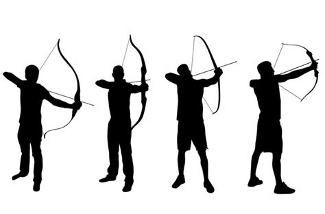 Premium Vector | A man with a bow and arrow in silhouette