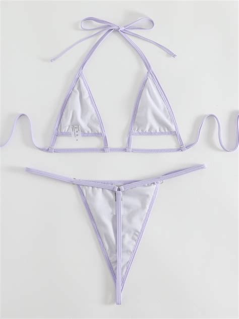 Extreme Sexy Micro String Thong Bikini Set Custom Logo Lace Up Women