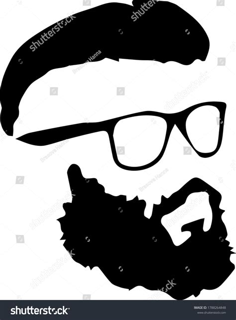 Vector Hipster Man Bearded Face Sunglasses Stock Vector Royalty Free