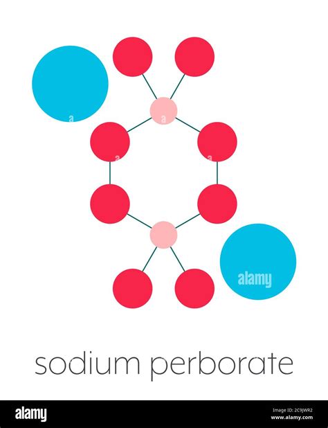 Sodium perborate. Used in detergents and bleaching products. Stylized ...