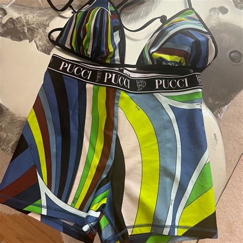 Emilio Pucci Swim Worn Once Bikini Top And Swim Shorts Poshmark