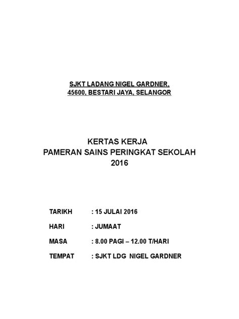 Kertas Kerja Pameran Sains 2016 Pdf