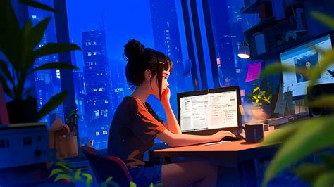 Chill Lofi Vibes Relaxing Study Music With Night Work Space Ambience