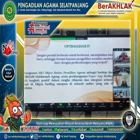 Pa Selatpanjang Mengikuti Pembukaan Kegiatan Bimbingan Teknis Secara