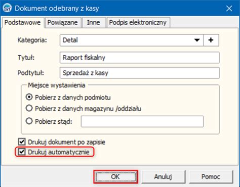 Subiekt GT Jak ustawić automatyczne drukowanie dokumentu odebranego z