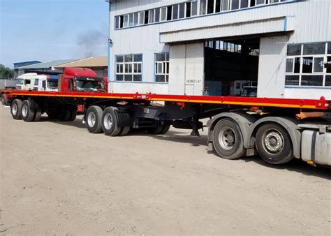 60ft B Double Interlink Flatbed Semi Trailer For Container And Tank