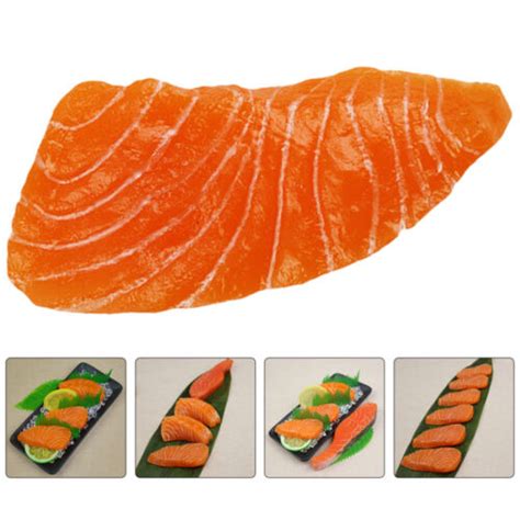 3 Pcs Restaurant Fake Food Salmon Fillet Model Artificial Models