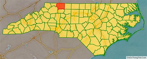 Map of Surry County, North Carolina - Thong Thai Real