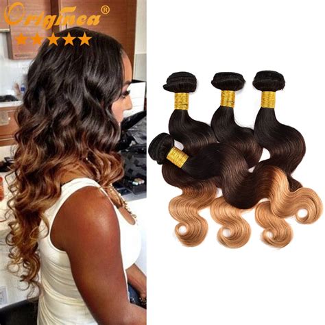 7a Ombre Peruvian Virgin Human Hair Weave 4 Bundles Bleached Weaving Hair 100g 3 Tone 1b 33 27