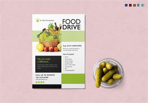 Food Drive Flyer Design Template in PSD, Word, Publisher, Illustrator ...