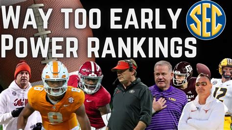 WAY Too Early SEC Power Rankings YouTube