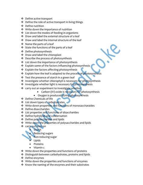 Solution Form 1 Biology Notes Studypool