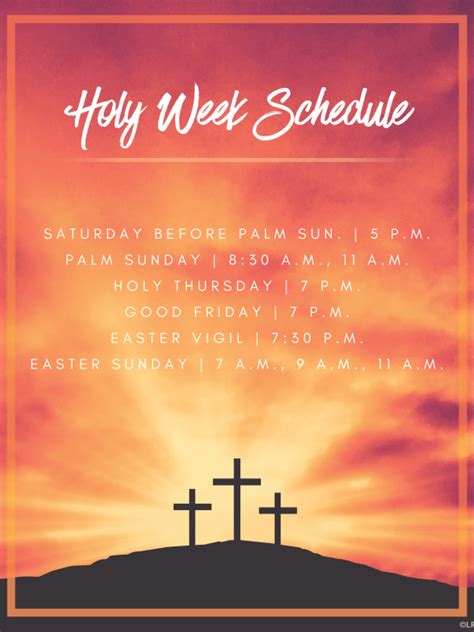 Holy Week Schedule | Holy Family Catholic Church