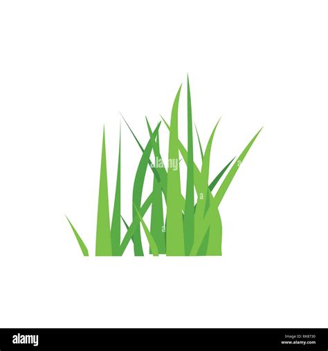 Vector Icon Green Grass Icon Cartoon Style Isolated On White Background