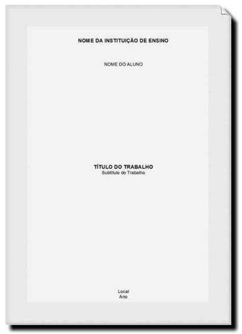 Capa De Um Trabalho - Capa ABNT para Trabalhos Acadêmicos | Capa de um artigo científico ...