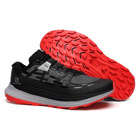 Salomon Ultra Glide Trail Running Shoes In Black Gray Red For Men