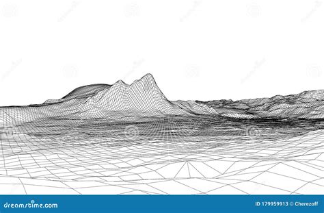 Riassunto Di Un Paesaggio Di Cablaggio 3d Stile Disegno Illustrazione