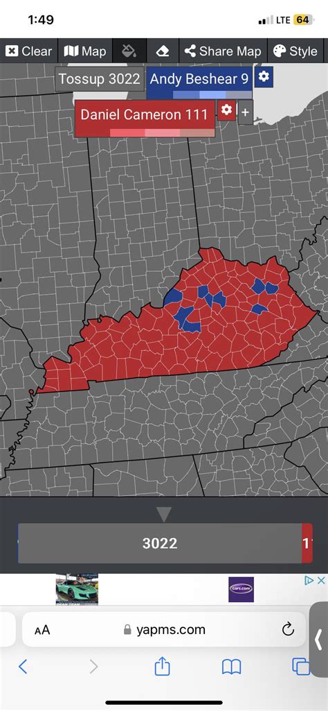 My 2023 Kentucky Governor Race Map Prediction. : r/YAPms