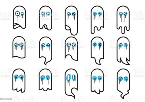 Halloween Characters Ghost Icons Set Stock Illustration Download