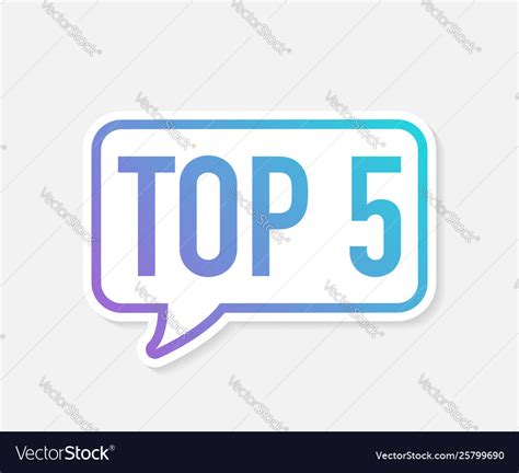 Top 5 Five Colorful Speech Bubble Royalty Free Vector