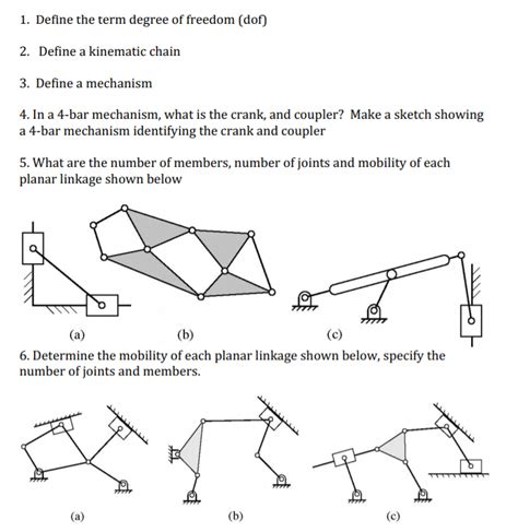 Solved 1 Define The Term Degree Of Freedom Dof 2 Define Chegg